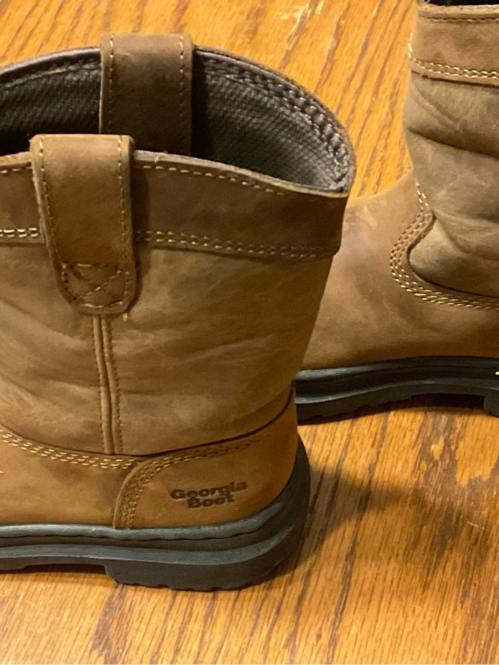 Georgia Boot Kids Tan/Brown Leather Pull-On Work Boot